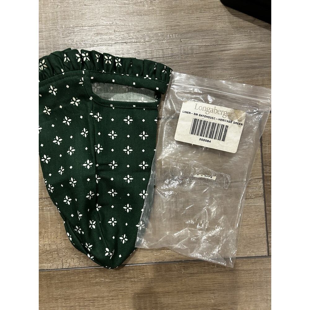 Longaberger Small Gatehouse Basket Liner Heritage Green Fabric